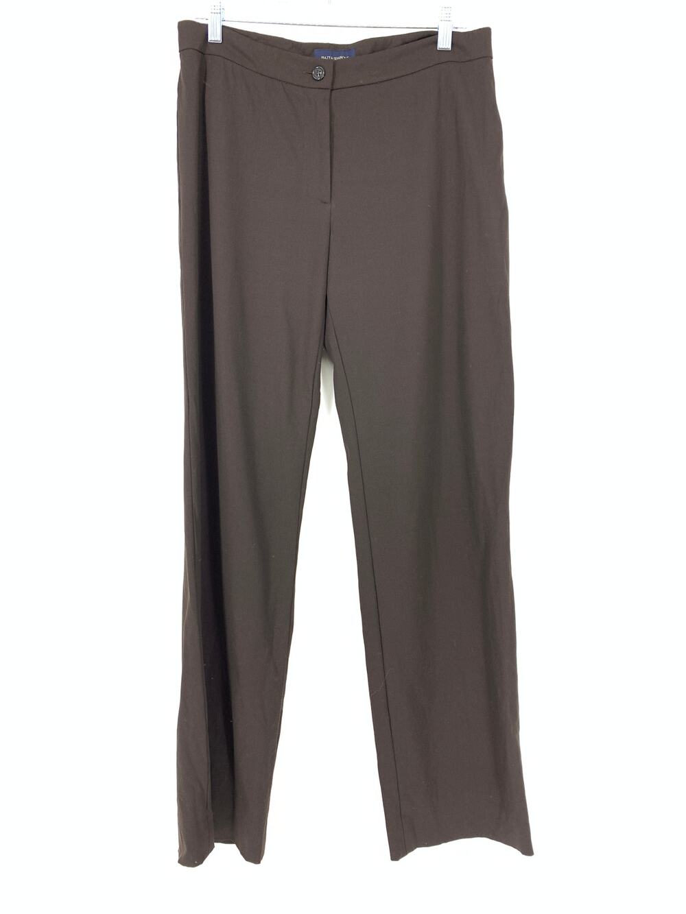 Piazza Sempione Dress Pants Women's Size 48 US 12 Flat Front Straight Leg Brown